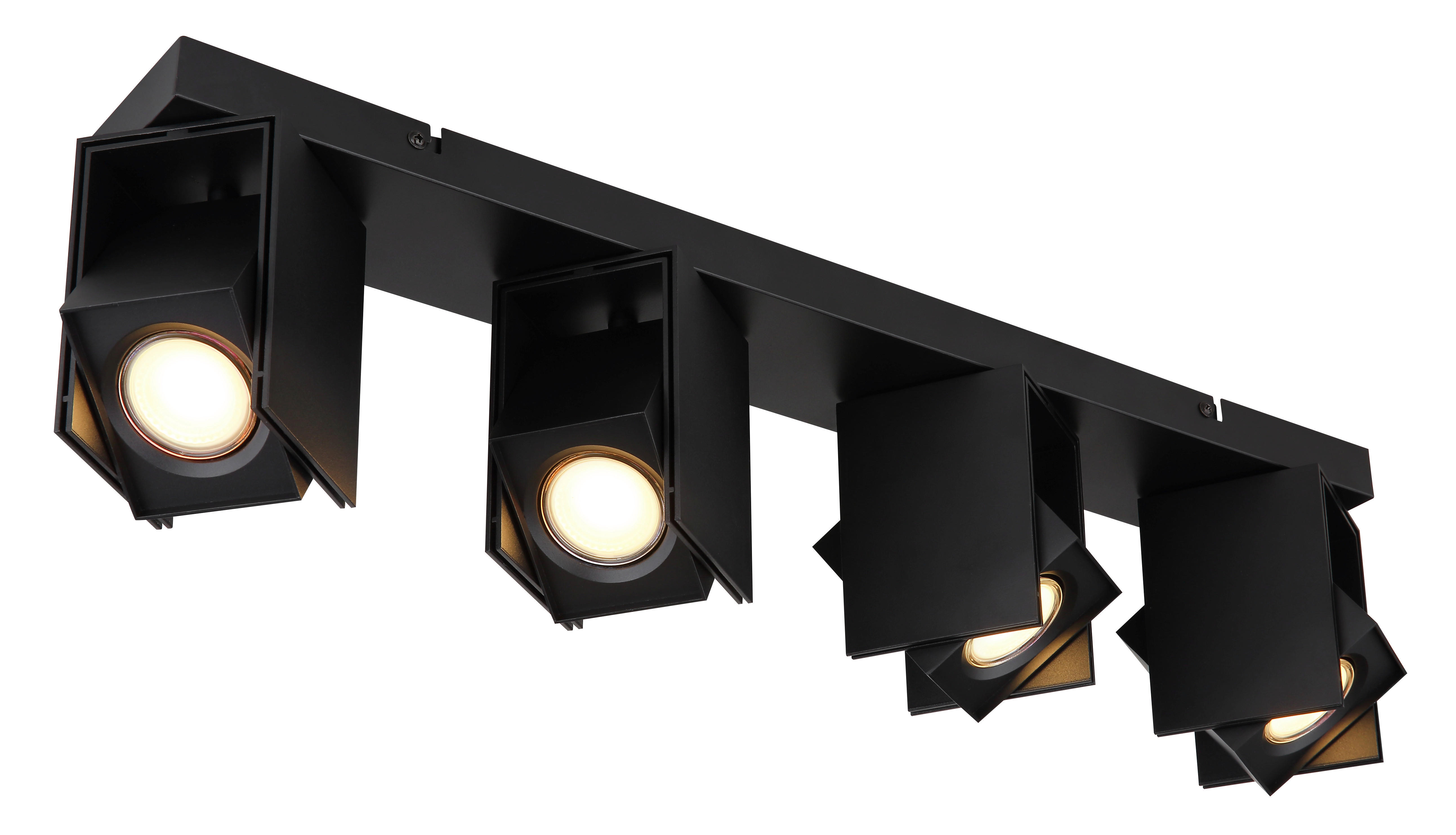 GLOBO Spot schwarz Metall B/H/T: ca. 8,4x15,7x61,2 cm GU10 4 Brennstellen RORY - schwarz (8,40/15,70/61,20cm) - GLOBO