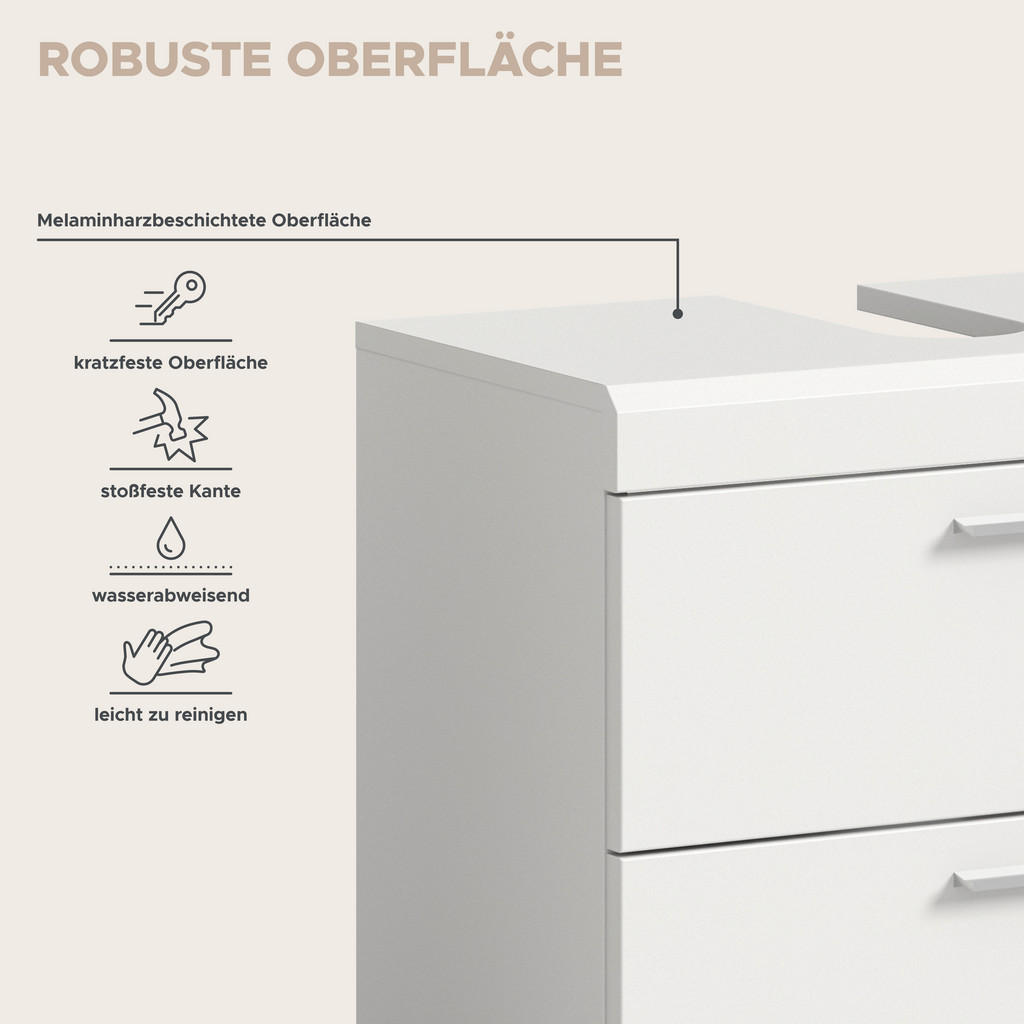 Thumbnail - Badezimmer-Set Scout weiß weiß Hochglanz B/H/T: ca. 112x191x37 cm