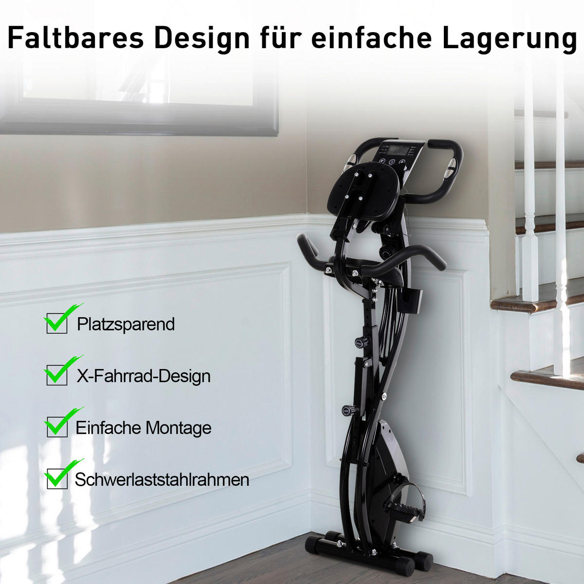 HOMCOM Fahrradtrainer schwarz Stahl Fahrradtrainer - schwarz - HOMCOM