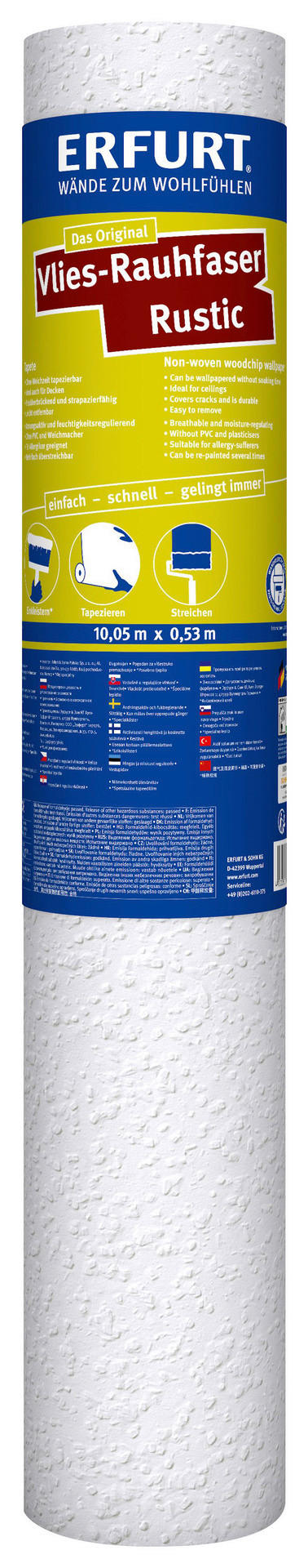 Erfurt Rauhfaser weiß B/L: ca. 53x1005 cm Vliesrauhfaser_Erfurt_Rustic - weiß (53,00/1005,00cm) - Erfurt