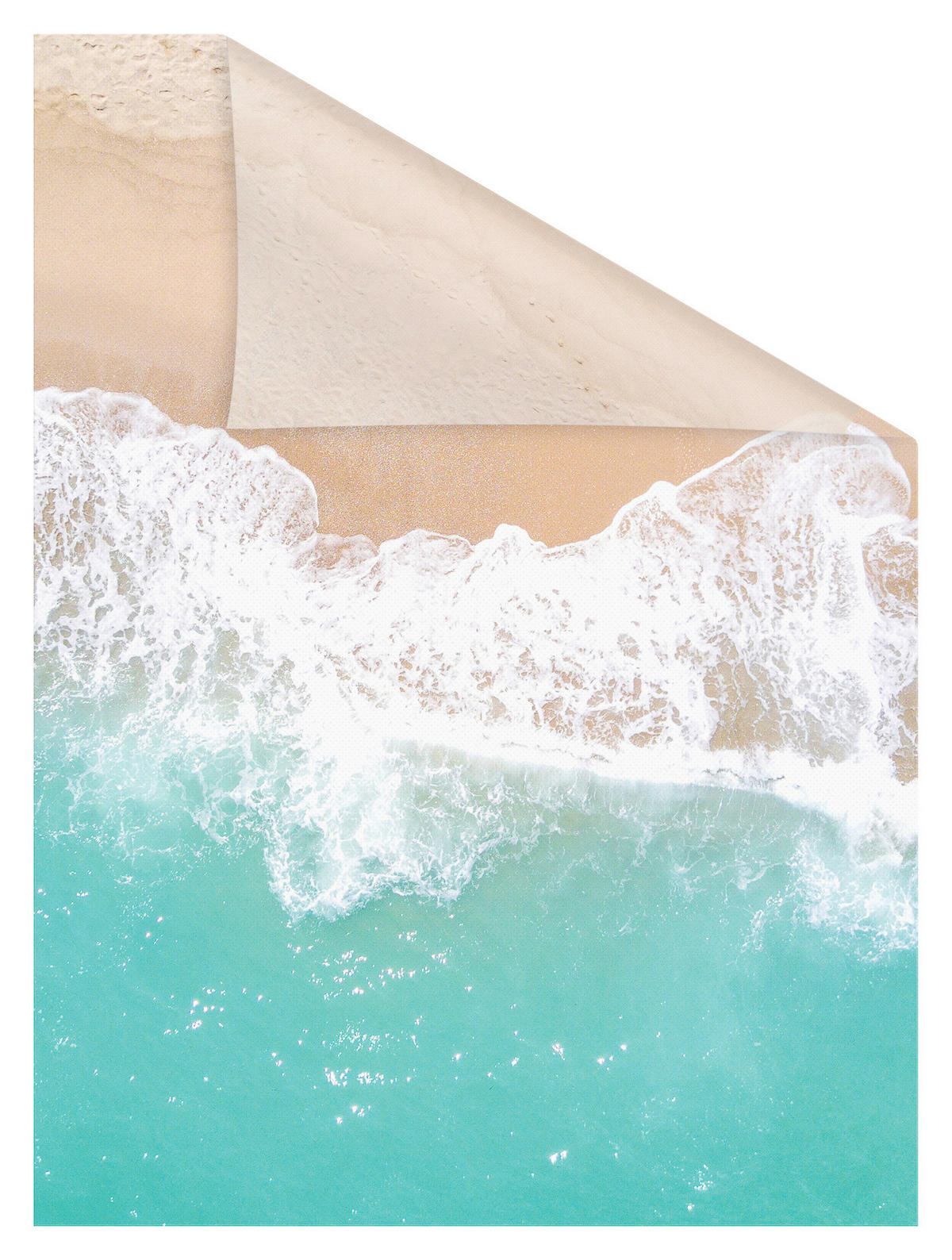 LICHTBLICK Fensterfolie The Beach Strand The Beach türkis beige B/L: ca. 50x50 cm The Beach - beige/türkis (50,00/50,00cm) - LICHTBLICK