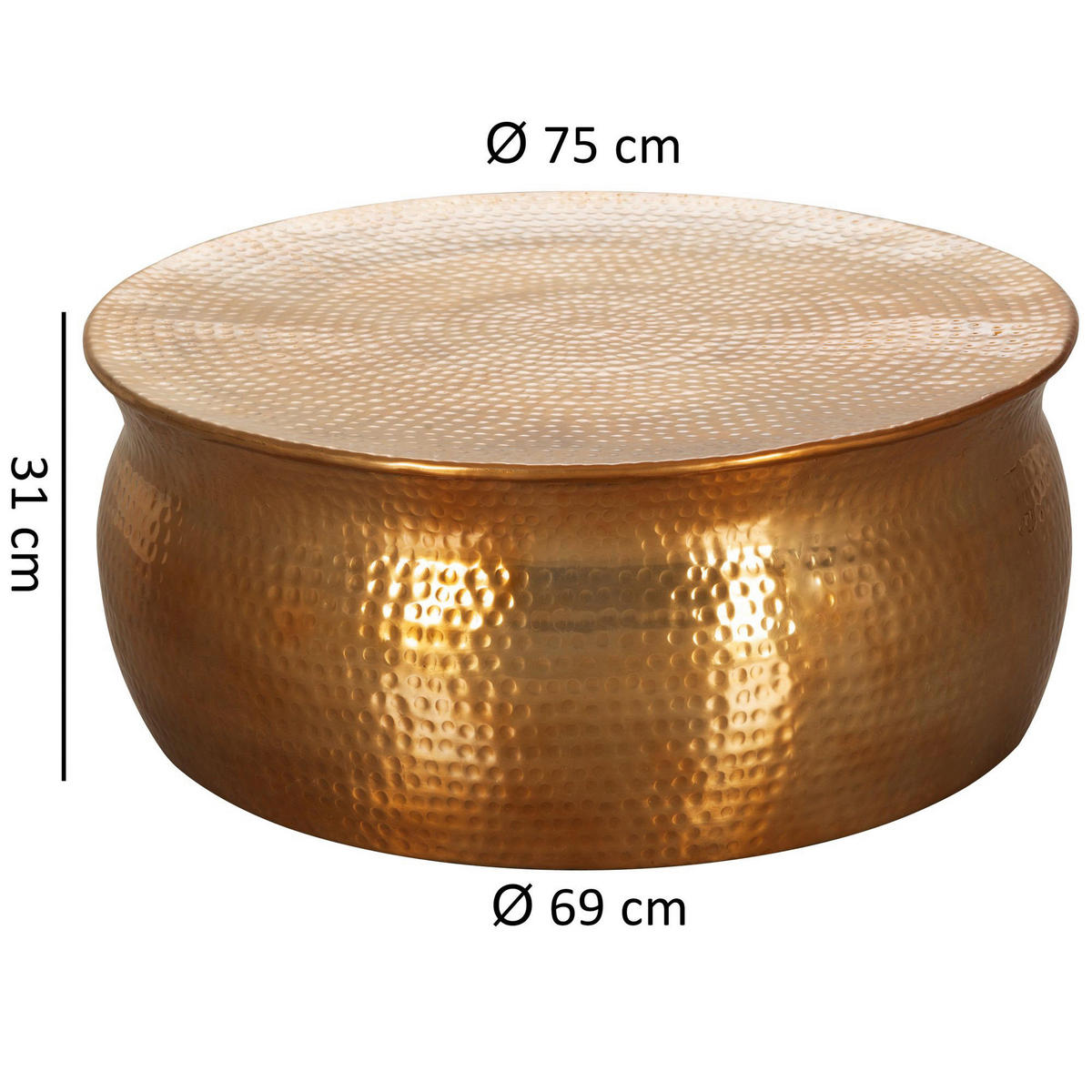 Couchtisch gold B/H/T: ca. 0x31x0 cm Couchtisch - gold (0,00/31,00/0,00cm) - Wohnling