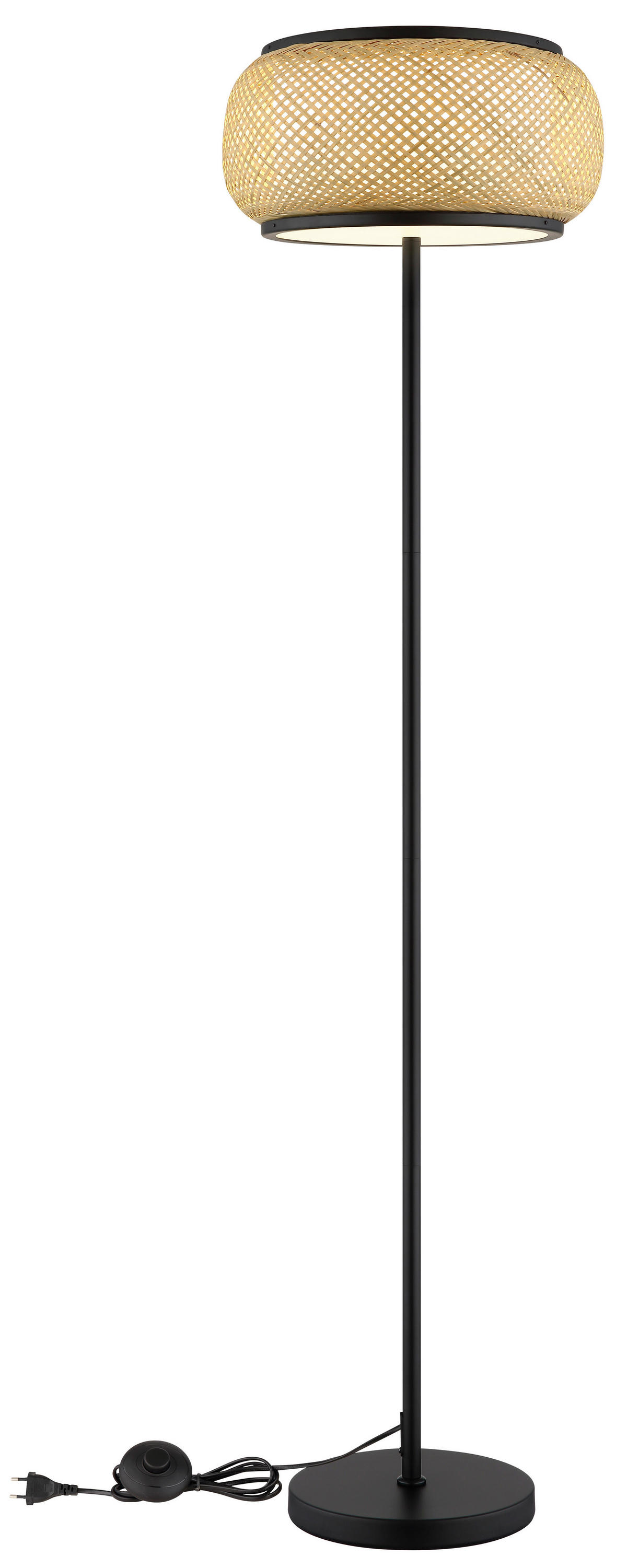 GLOBO Stehleuchte natur mattschwarz Metall Bambus H/D: ca. 146,1x38 cm 1 Brennstellen BAMBORA - natur/mattschwarz (38,00/146,10cm) - GLOBO