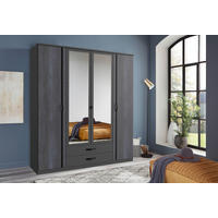 Kleiderschrank Duo2 Digi-Steel Optik Graphit B/H/T: ca. 179x199x58 cm Duo2 - schwarz/Graphit (179,00/199,00/58,00cm)