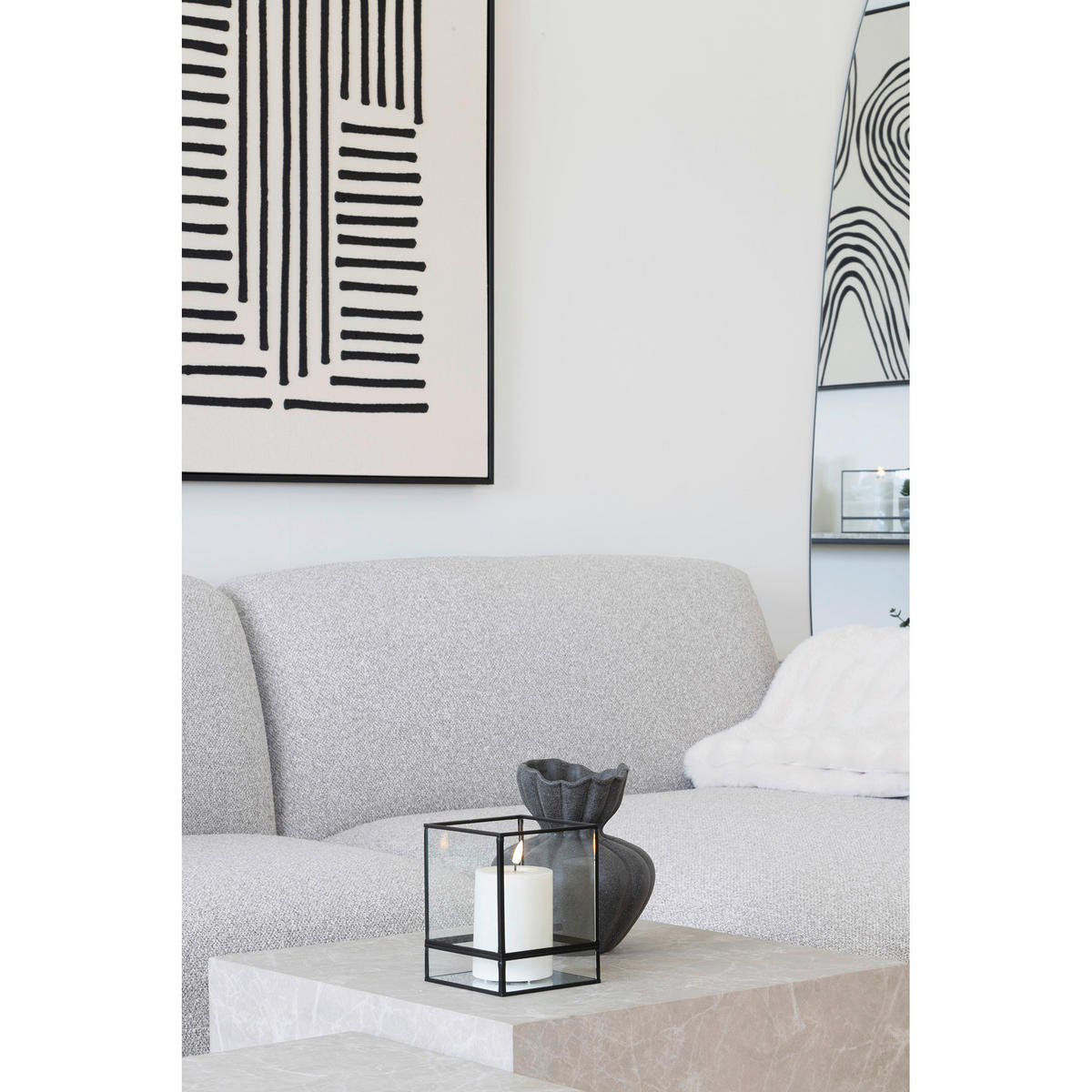 Kerzenhalter Hurricane schwarz Glas B/H/L: ca. 12x15x12 cm Hurricane - klar/schwarz (12,00/12,00/15,00cm)