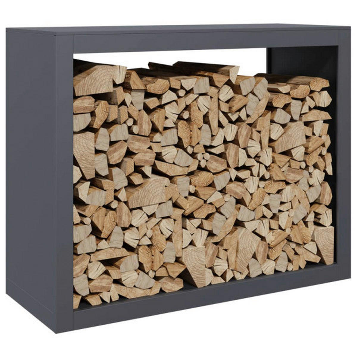VidaXL Brennholzregal anthrazit B/H/L: ca. 40x80x100 cm Brennholzregal - anthrazit (100,00/40,00/80,00cm) - VidaXL