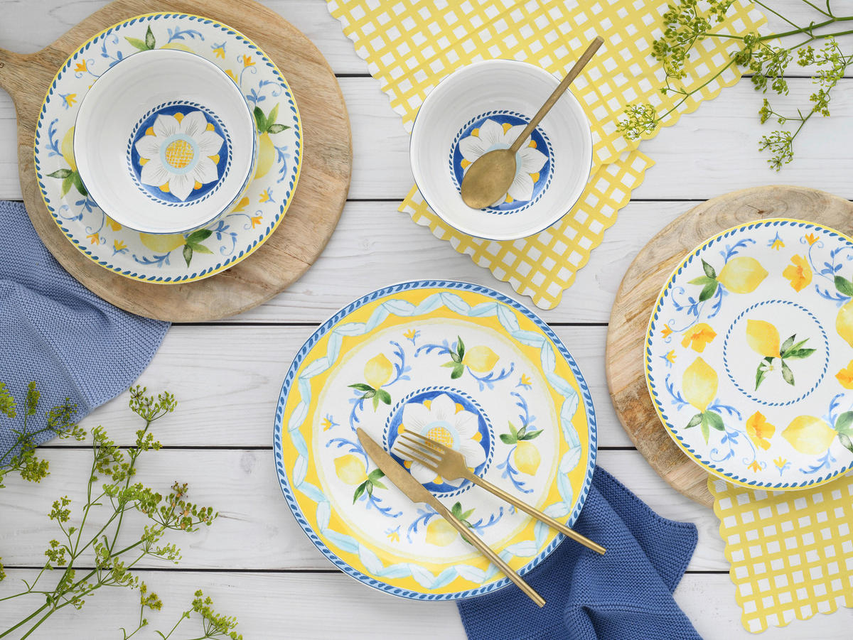 CreaTable Tafelservice Lemona bunt Steinzeug 12 tlg. Lemona - bunt - CreaTable