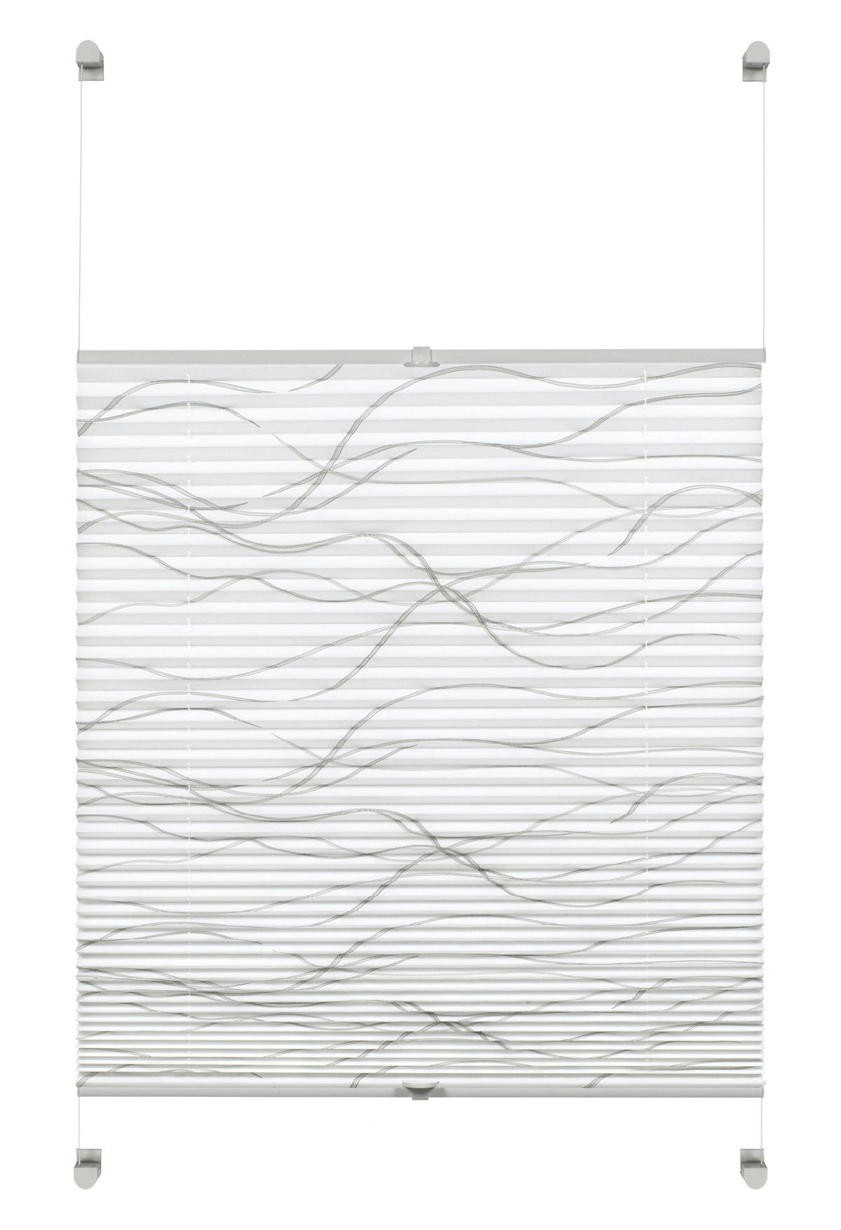 Spannplissee Welle weiß B/L: ca. 50x130 cm Welle - weiß (50,00/130,00cm) - Boviva