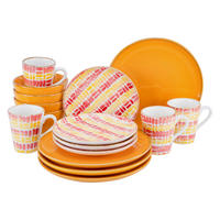 CreaTable Kombiservice MARBELLA orange Steingut 16 tlg. MARBELLA - orange - CreaTable