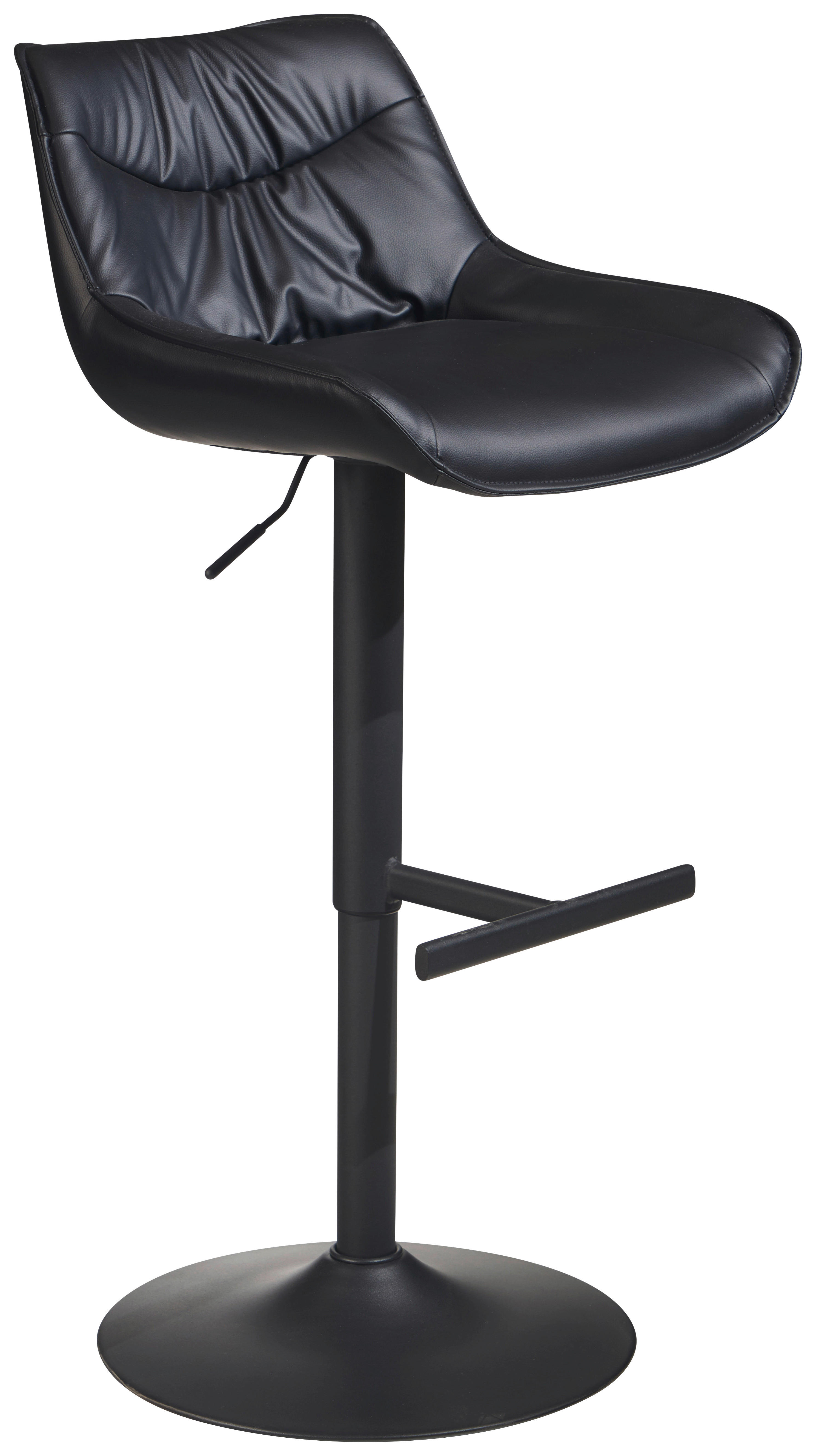 Barhocker schwarz schwarz Kunstleder Eisen B/H/T: ca. 45x106x55 cm Barhocker - schwarz (45,00/106,00/55,00cm) - Wohnling