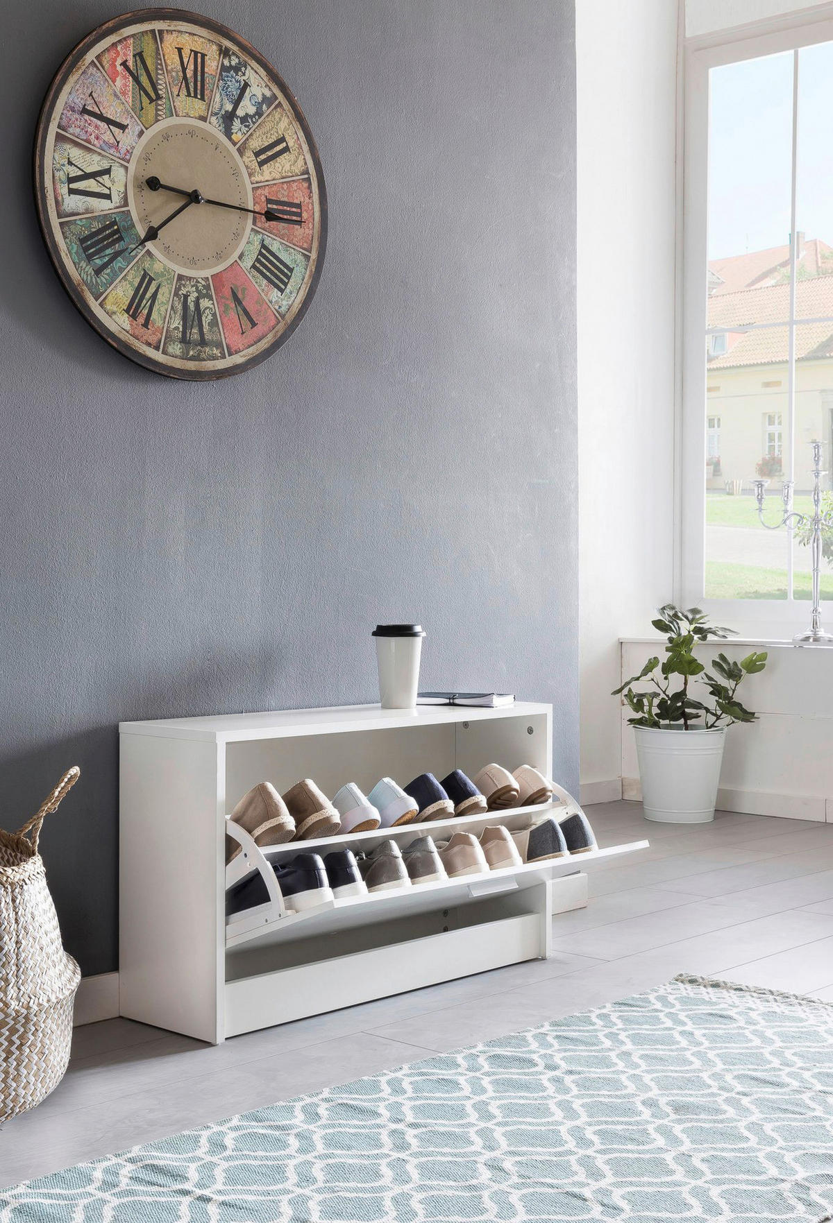 Schuhbank weiß B/H/T: ca. 80x47x24 cm Schuhbank - weiß (80,00/47,00/24,00cm) - Wohnling