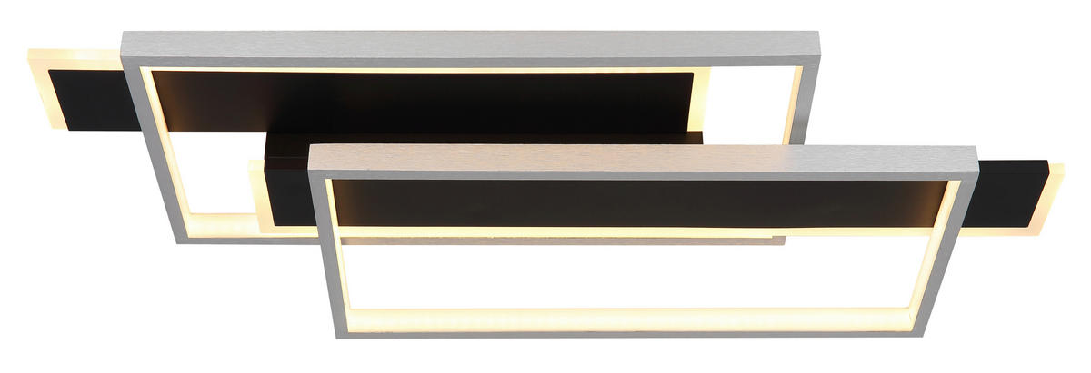 GLOBO LED-Deckenleuchte FINNLEY 67187-40 mattschwarz Opal Metall Kunststoff B/H/L: ca. 62x8,2x27 cm 1 Brennstellen FINNLEY - Opal/mattschwarz (27,00/62,00/8,20cm) - GLOBO