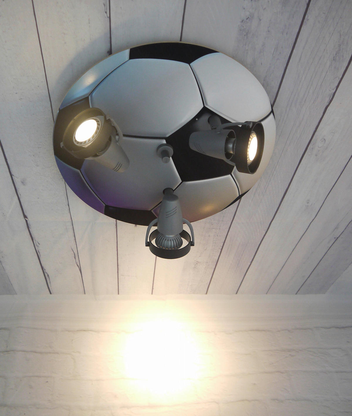 Niermann Fußball-Strahler Fußball 604 schwarz weiß D: ca. 35 cm GU10 3 Brennstellen Fußball-Strahler - weiß/schwarz (35,00cm) - Niermann