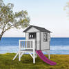AXI Spielhaus Lodge XL grau B/H/T: ca. 240x189x167 cm Lodge XL - lila/weiß (240,00/189,00/167,00cm) - AXI
