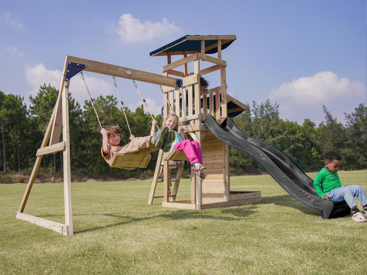 AXI Spielturm Malik grau B/H/L: ca. 345x270x336 cm Malik - braun/grau (336,00/345,00/270,00cm) - AXI