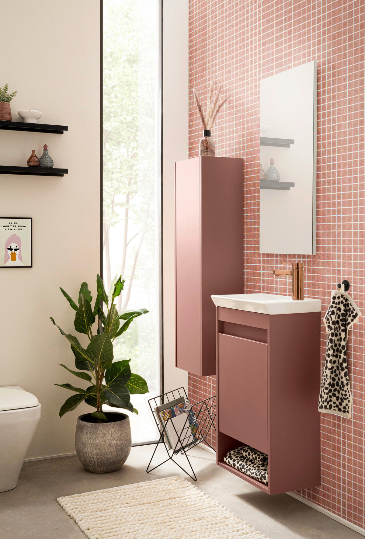 Badezimmer-Set Avio mauve B/H/T: ca. 45,5x80x27,5 cm Avio - mauve (45,50/80,00/27,50cm) - Schildmeyer