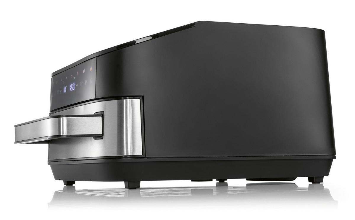 GOURMETmaxx Heißluftfritteuse XXL schwarz Edelstahl B/H/L: ca. 41x24x32,5 cm ca. 7 l Heißluftfritteuse - schwarz/silber (32,50/41,00/24,00cm) - GOURMETmaxx