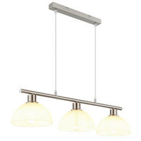 GLOBO Pendelleuchte Opal nickel Metall Glas PVC B/H/L: ca. 20x120x77 cm E27 3 Brennstellen SELMA - nickel/Opal (77,00/20,00/120,00cm) - GLOBO
