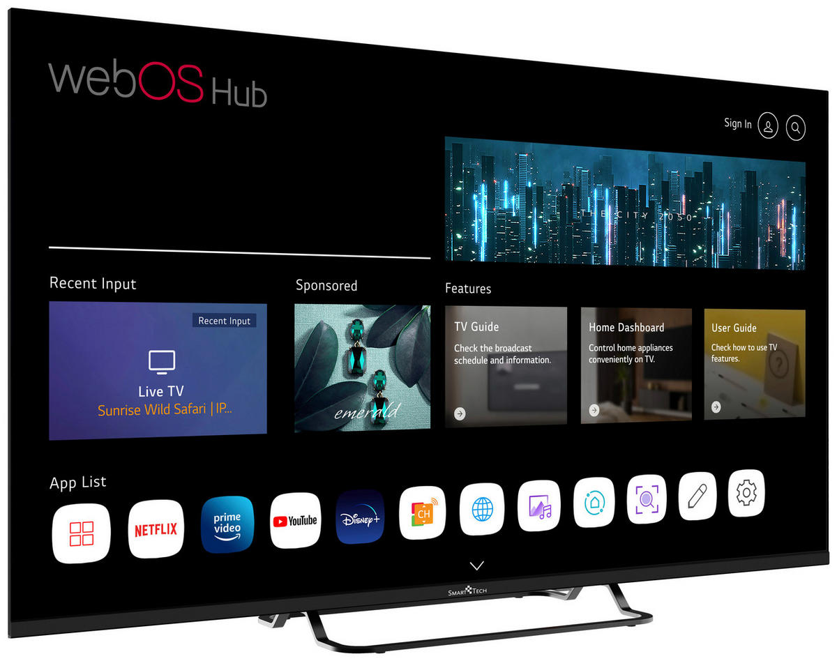 Smart Tech LED-TV 43 Zoll Diagonale ca. 108 cm LED-TV_43"_4K_43UW02V_SmartTech - schwarz (108,00cm) - Smart Tech