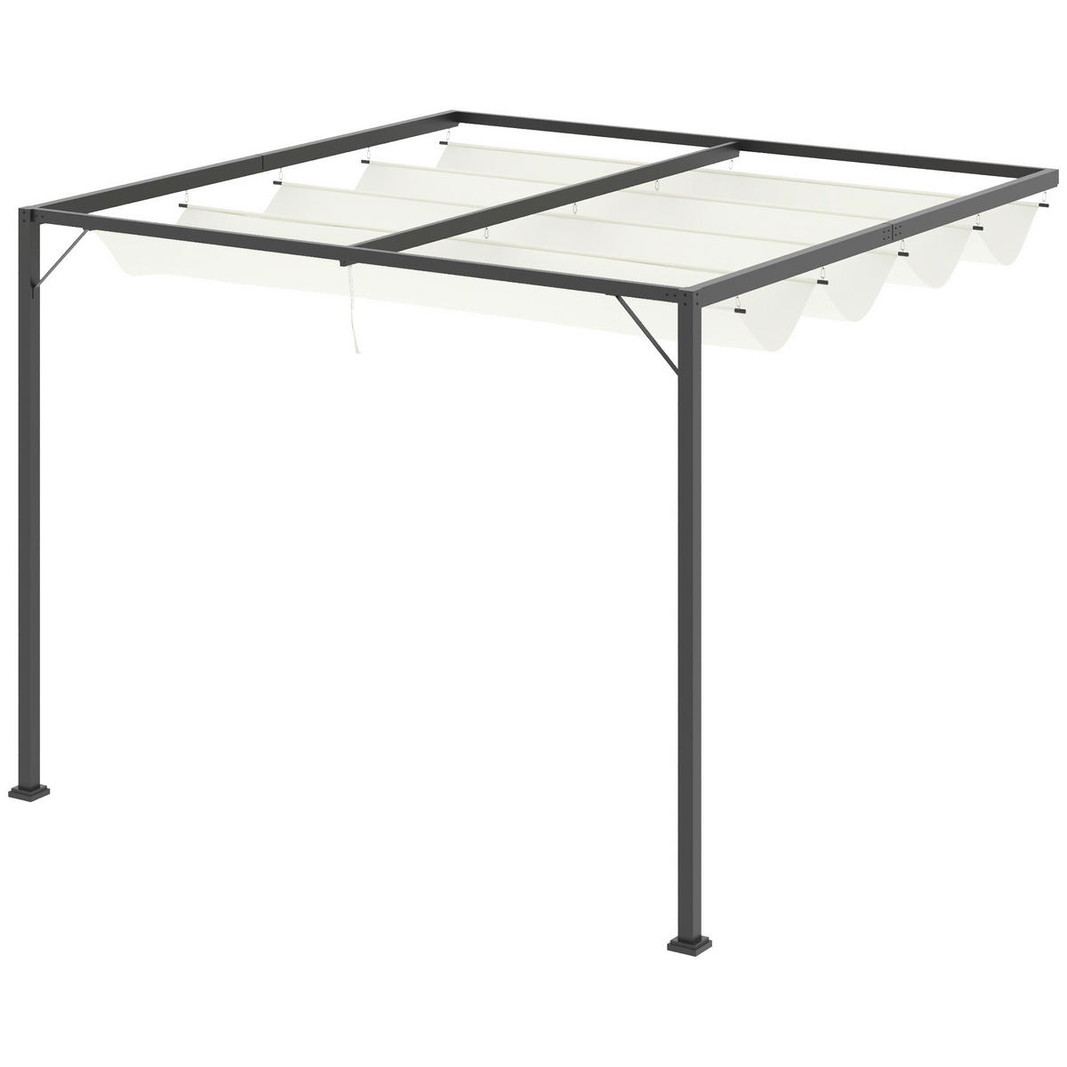 Outsunny Pergola cremeweiß Metall B/H/L: ca. 300x230x300 cm Pergola - cremeweiß (300,00/300,00/230,00cm) - Outsunny