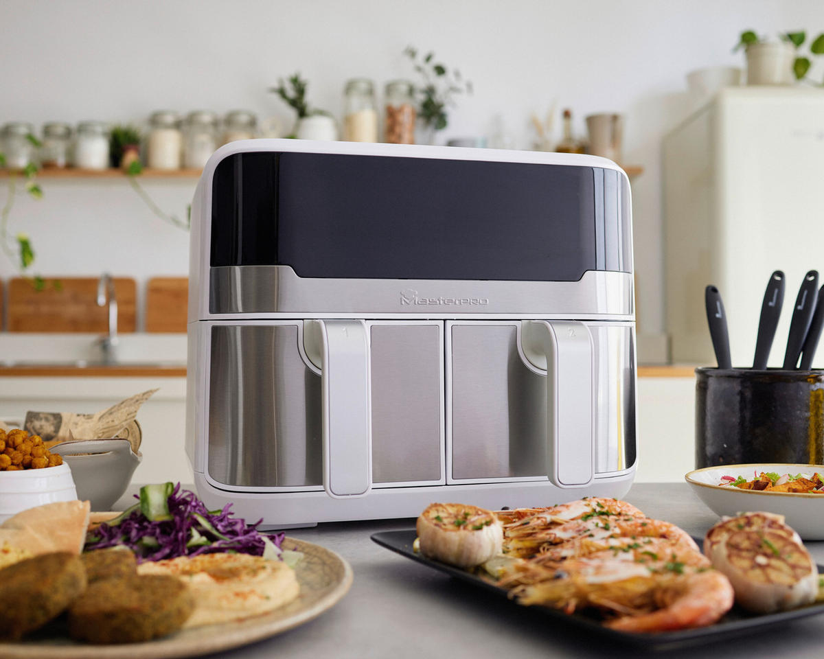 MASTERPRO Heißluftfritteuse ROCKET DUO 900 - weiß - MASTERPRO