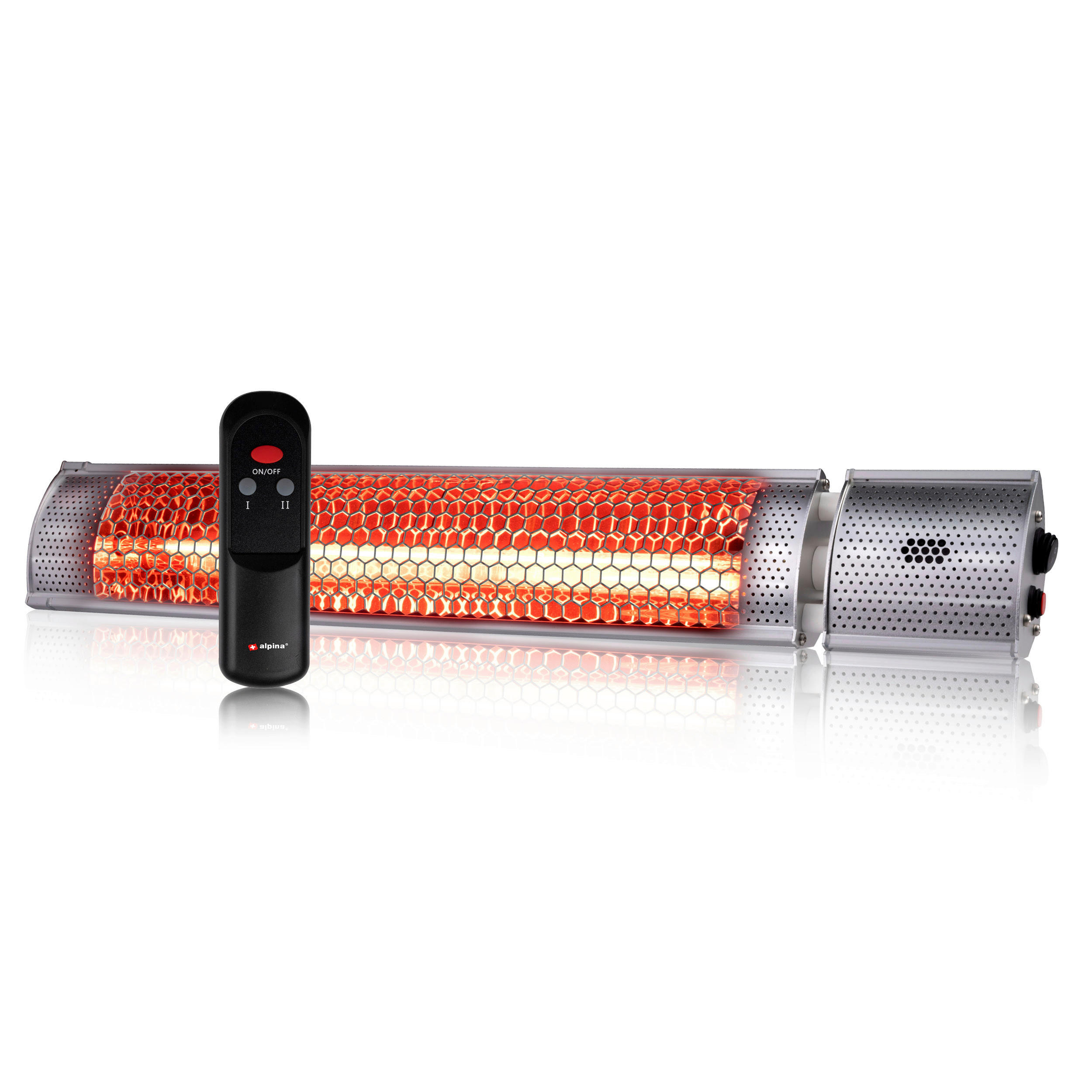 alpina Wandheizstrahler 871125218779 silber B/H/L: ca. 11x12x58 cm ca. 2000 W Wandheizstrahler Halogen - silber (58,00/11,00/12,00cm) - alpina