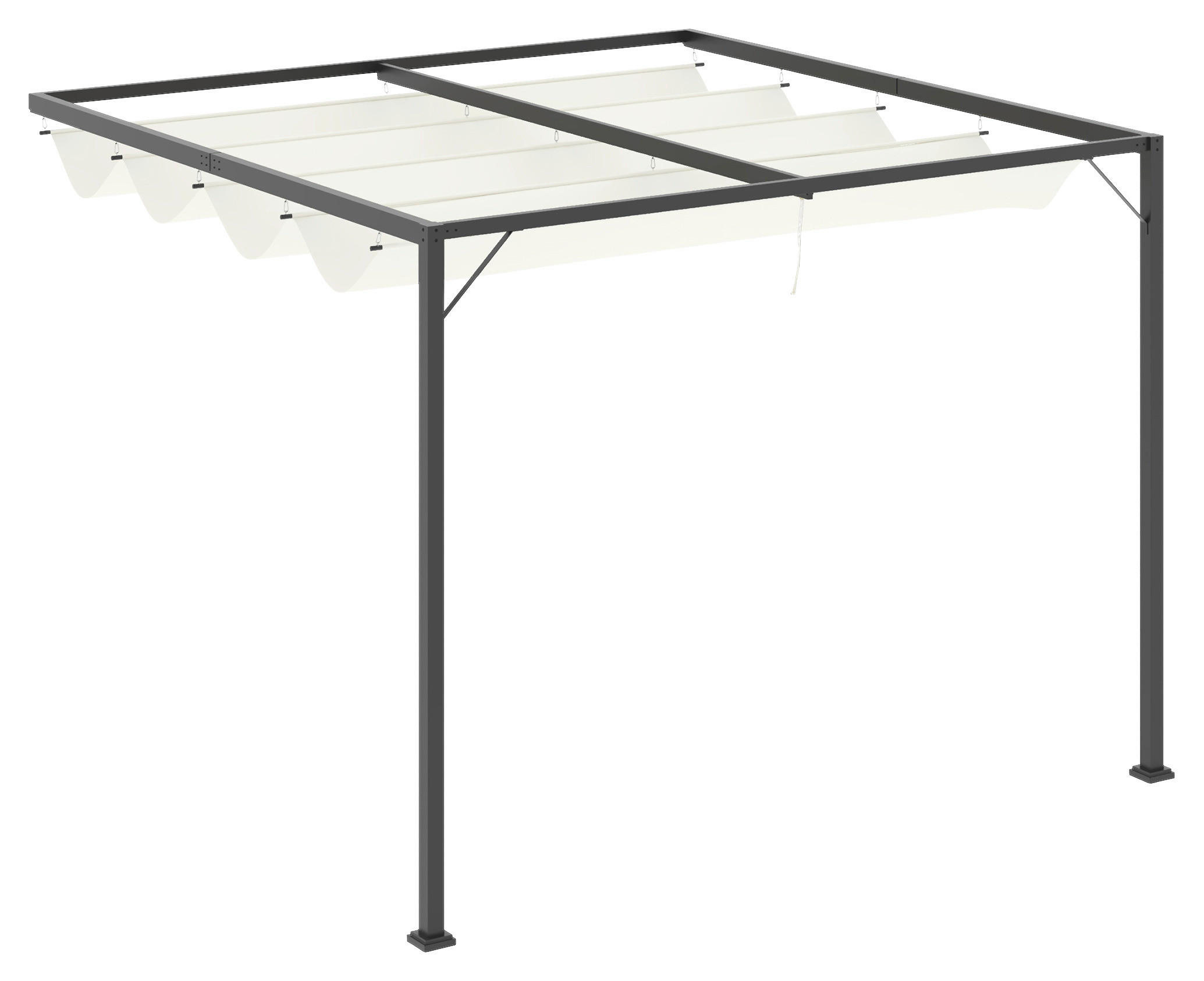 Outsunny Pergola cremeweiß Metall B/H/L: ca. 300x230x300 cm Pergola - cremeweiß (300,00/300,00/230,00cm) - Outsunny