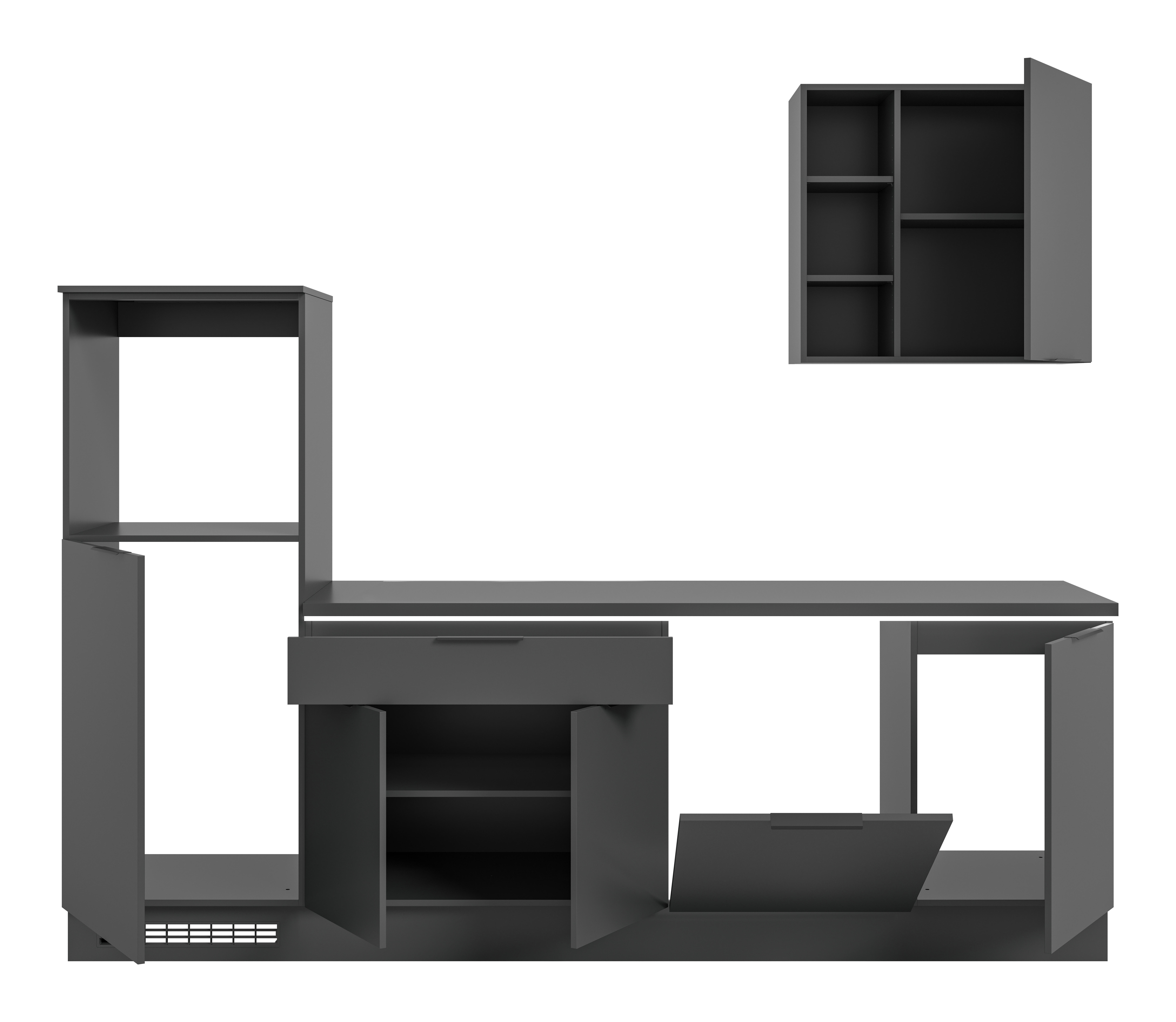 xonox.home Küchenblock Charly schwarz B/H/T: ca. 260x222x60 cm Charly - schwarz (260,00/222,00/60,00cm) - xonox.home