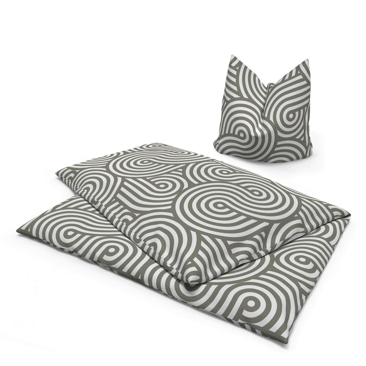 Microfaser Bettwäsche Fleece Bettwäsche-Fleece Streifen 135x200 - grau (135,00/200,00cm)