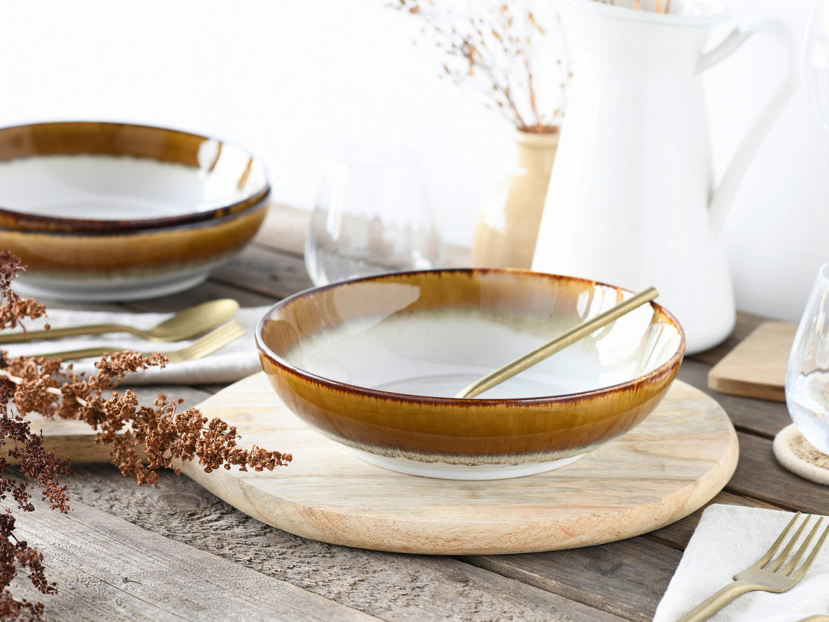 CreaTable Schüssel-Set Cascade braun Steinzeug Cascade - braun - CreaTable