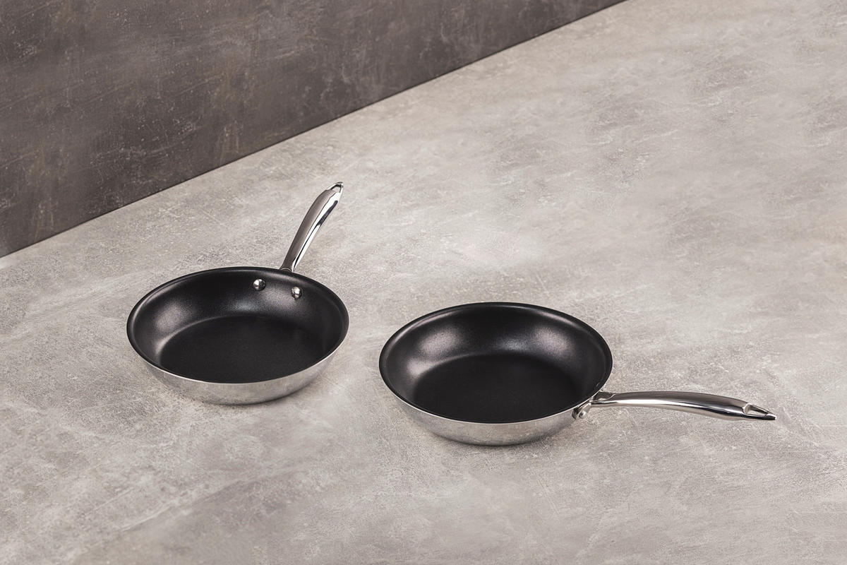 MASTERPRO Pfannenset PURE 3 silber Edelstahl PURE 3 - silber - MASTERPRO