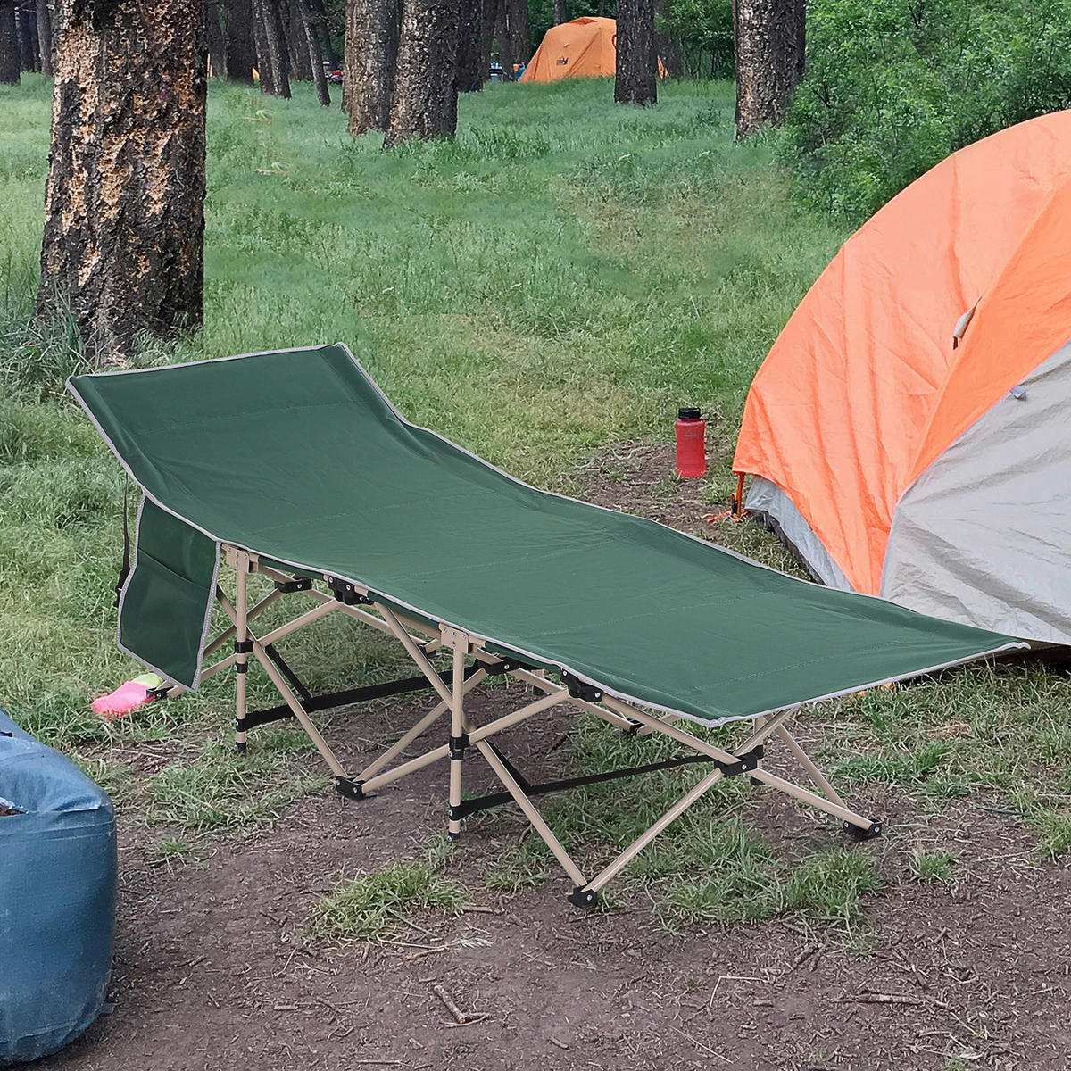 Outsunny Campingartikel B/H/L: ca. 68x190x52 cm Feldbett - grün (52,00/68,00/190,00cm) - Outsunny