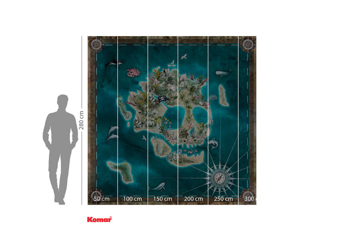 Komar Fototapete Skull Island B/L: ca. 250x250 cm Skull Island - (250,00/250,00cm) - Komar