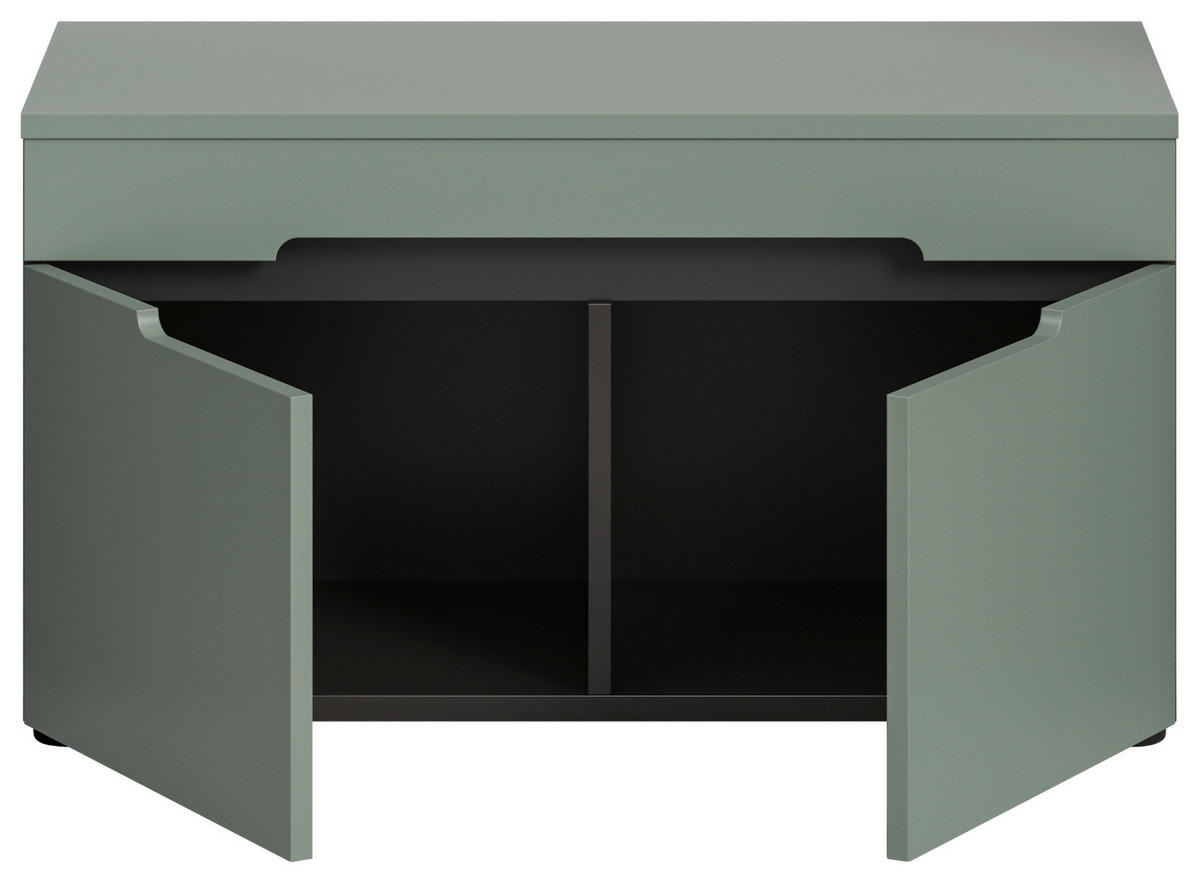 Sitzbank Canu grün basaltgrau Nachbildung B/H/T: ca. 80x45x37 cm Canu - basaltgrau/grün (80,00/45,00/37,00cm) - xonox.home