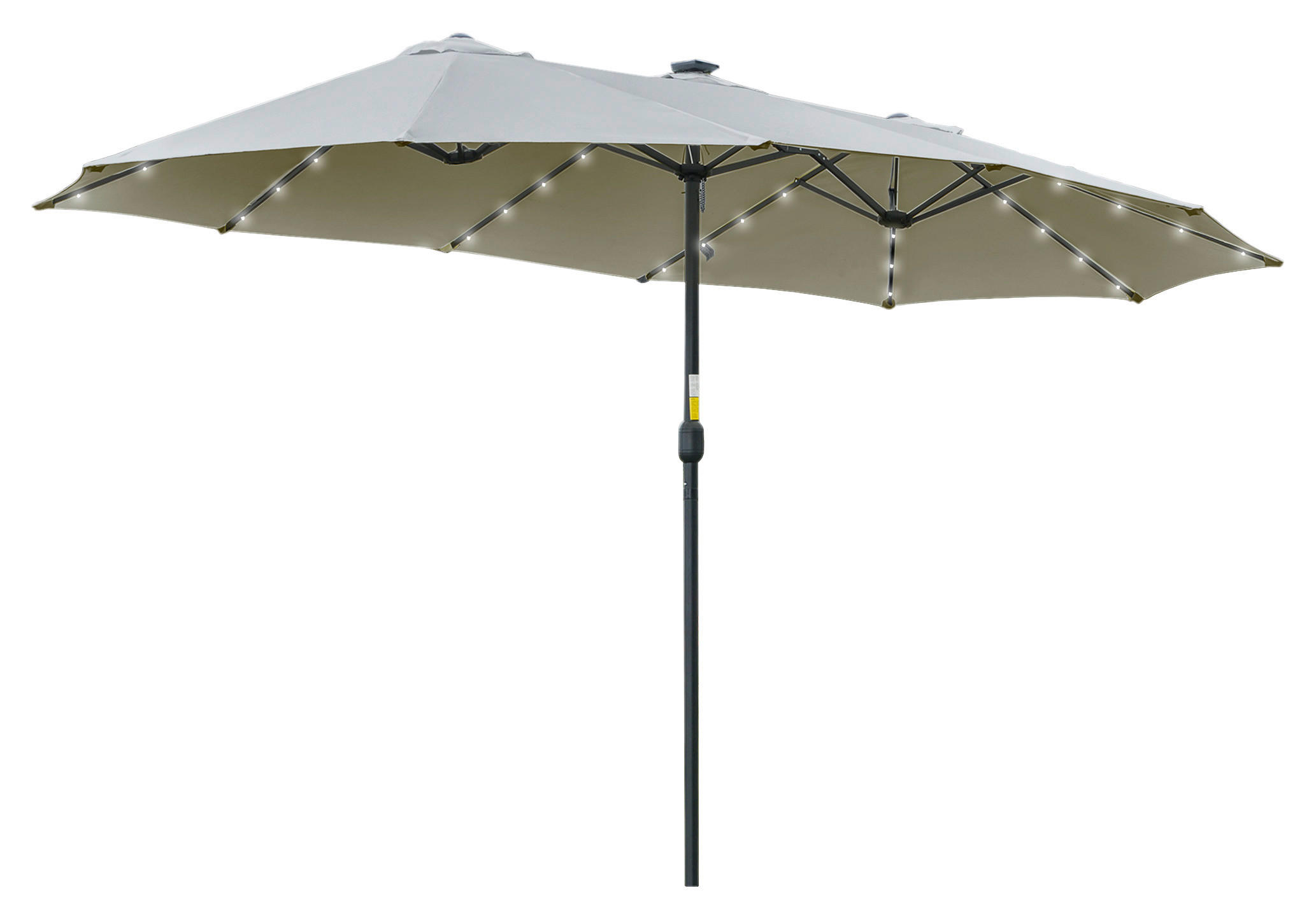 Outsunny Sonnenschirm mit Solar-LED-Leuchte bunt Metall B/H/L: ca. 265x240x450 cm Sonnenschirm_mit_Solar-LED-Leuchte - bunt (450,00/265,00/240,00cm) - Outsunny