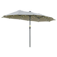 Outsunny Sonnenschirm mit Solar-LED-Leuchte bunt Metall B/H/L: ca. 265x240x450 cm Sonnenschirm_mit_Solar-LED-Leuchte - bunt (450,00/265,00/240,00cm) - Outsunny