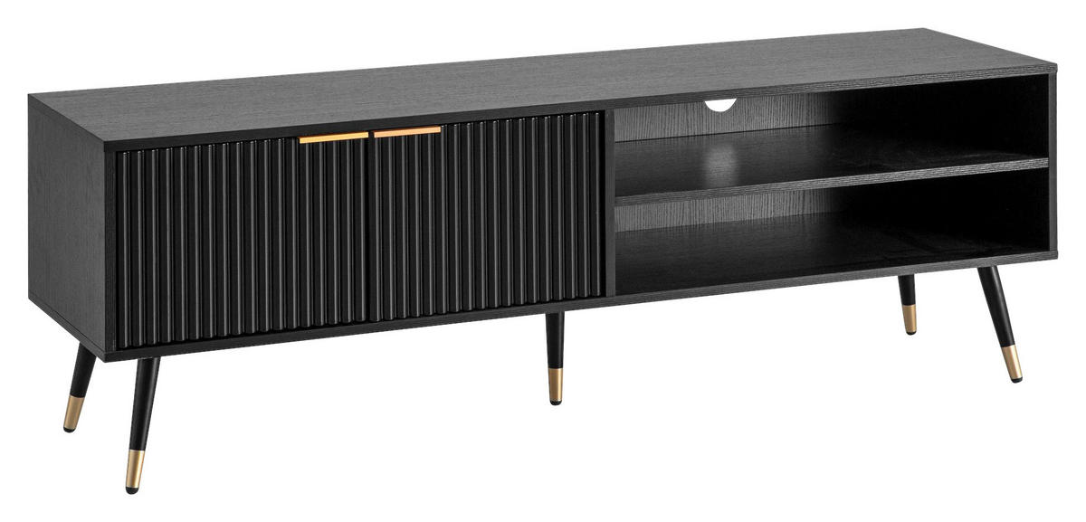 Lowboard schwarz B/H/T: ca. 150x51x39 cm TV & Lowboard - schwarz (150,00/51,00/39,00cm) - Wohnling