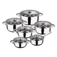 SAN IGNACIO Kochgeschirrset CASSEL silber Edelstahl 12 tlg. CASSEL - silber (47,50/28,00/19,00cm) - SAN IGNACIO