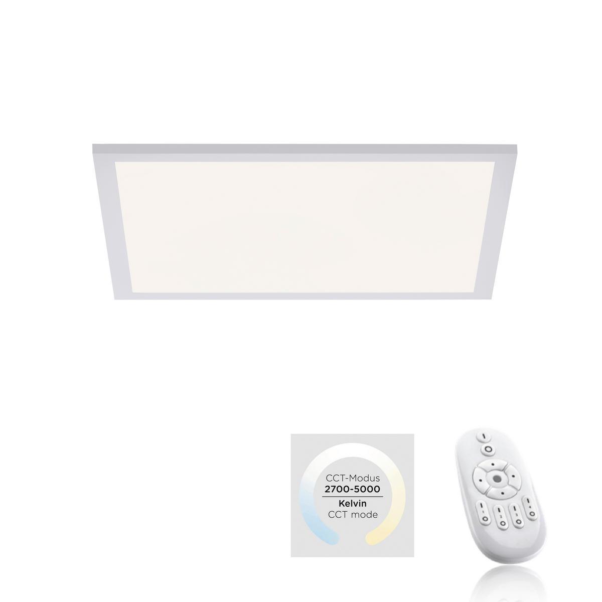 Just Light LED-Deckenpanel FLAT 14531-16 weiß Kunststoff Metall B/H/T: ca. 45x5,6x45 cm 1 Brennstellen FLAT - weiß (45,00/5,60/45,00cm) - Just Light