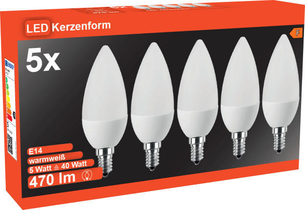Blulaxa Kerzenlampe 49224 E14 LED-Kerzenlampe_5erPack_Blulaxa E14 - weiß (3,50cm) - Blulaxa