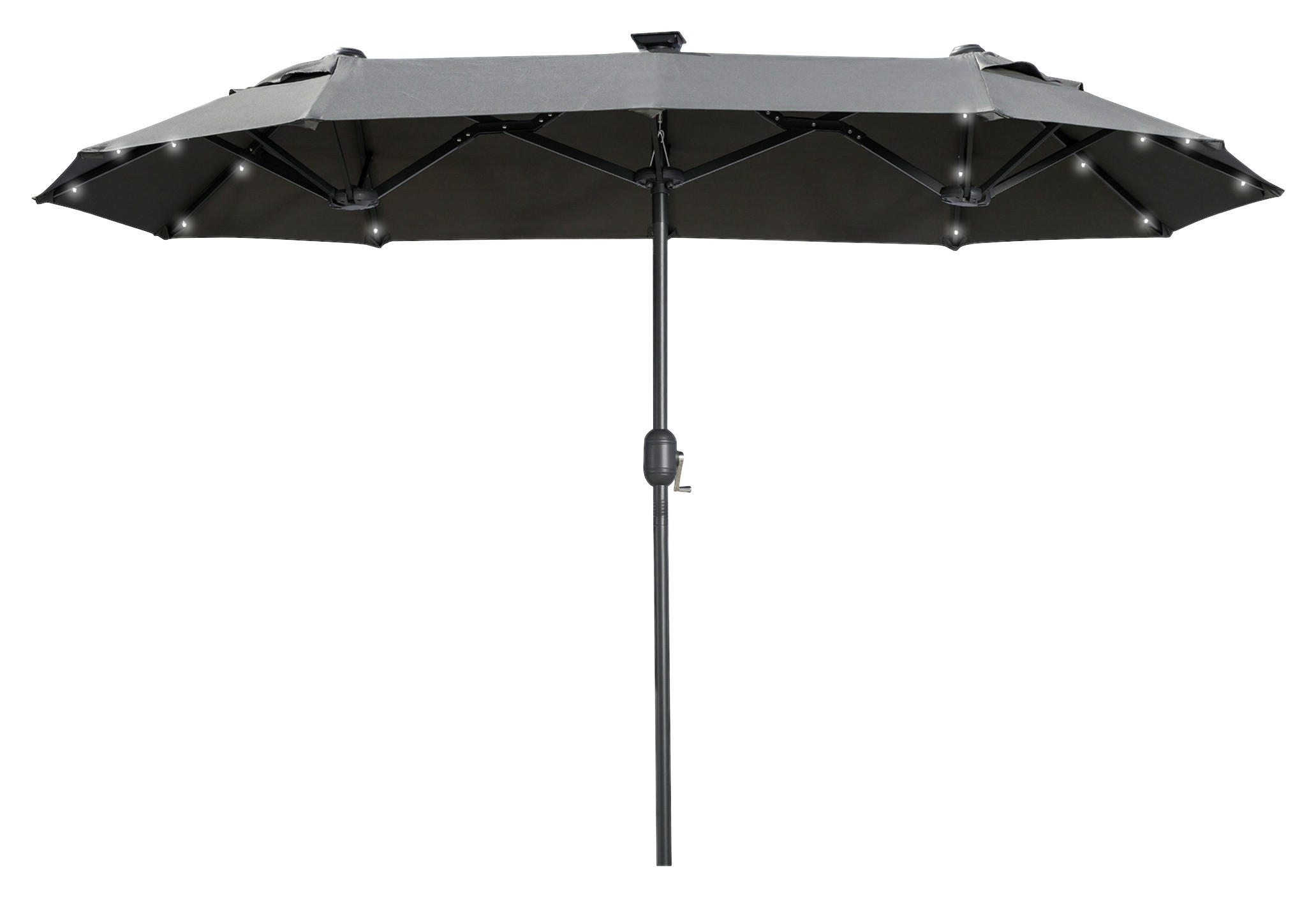 Outsunny Doppelseitiger Sonnenschirm grau Polyester B/H/L: ca. 150x219x295 cm Doppelseitiger_Sonnenschirm - grau (295,00/150,00/219,00cm) - Outsunny