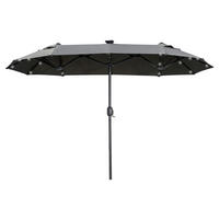 Outsunny Doppelseitiger Sonnenschirm grau Polyester B/H/L: ca. 150x219x295 cm Doppelseitiger_Sonnenschirm - grau (295,00/150,00/219,00cm) - Outsunny