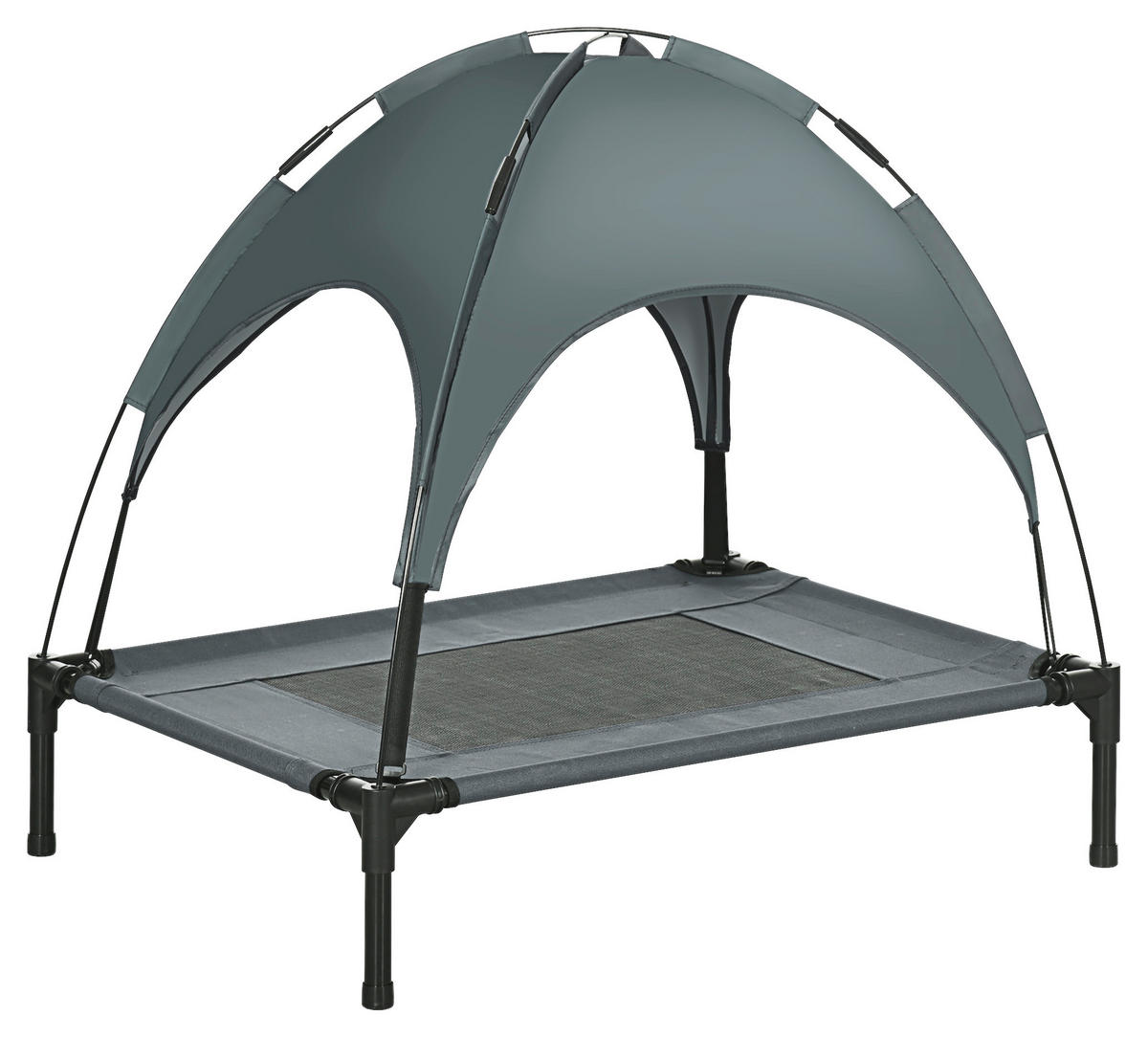 PawHut Hunde-Zubehör schwarz Polypropylen B/H/L: ca. 61x76x73 cm Hundebett - schwarz/grau (73,00/61,00/76,00cm) - PawHut