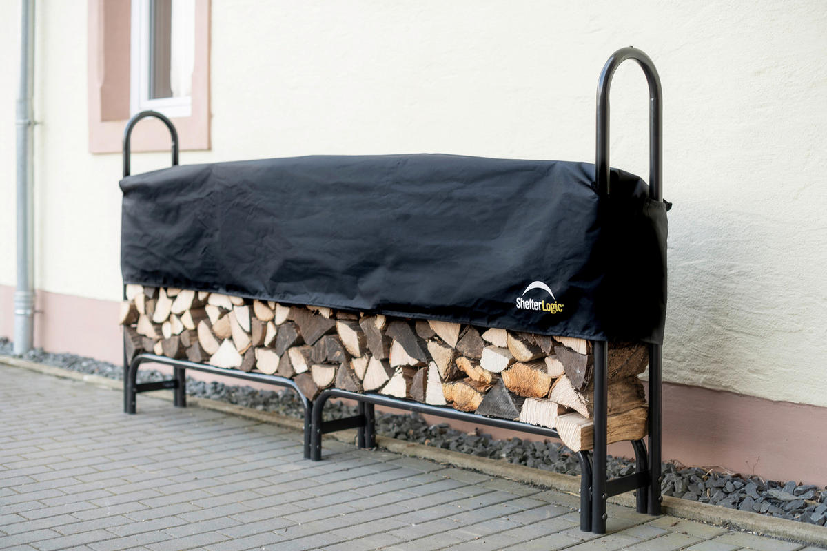 ShelterLogic Kaminholzregal schwarz B/H/L: ca. 244x118x25 cm Kaminholzregal - schwarz (25,00/244,00/118,00cm) - ShelterLogic