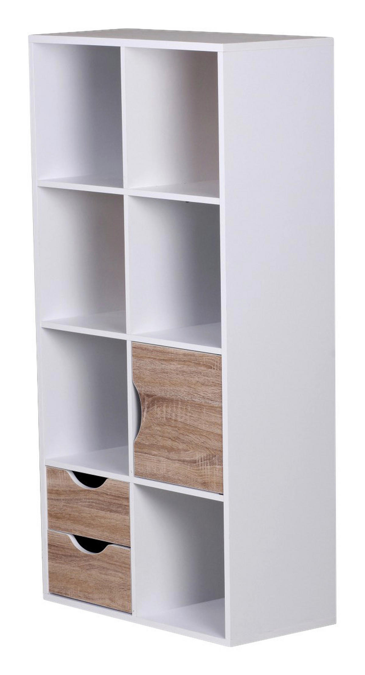 Regal Eiche Sonoma Nachbildung weiß lackiert B/H/T: ca. 60x120x29 cm Bücherregal - Eiche/weiß (60,00/120,00/29,00cm) - Wohnling