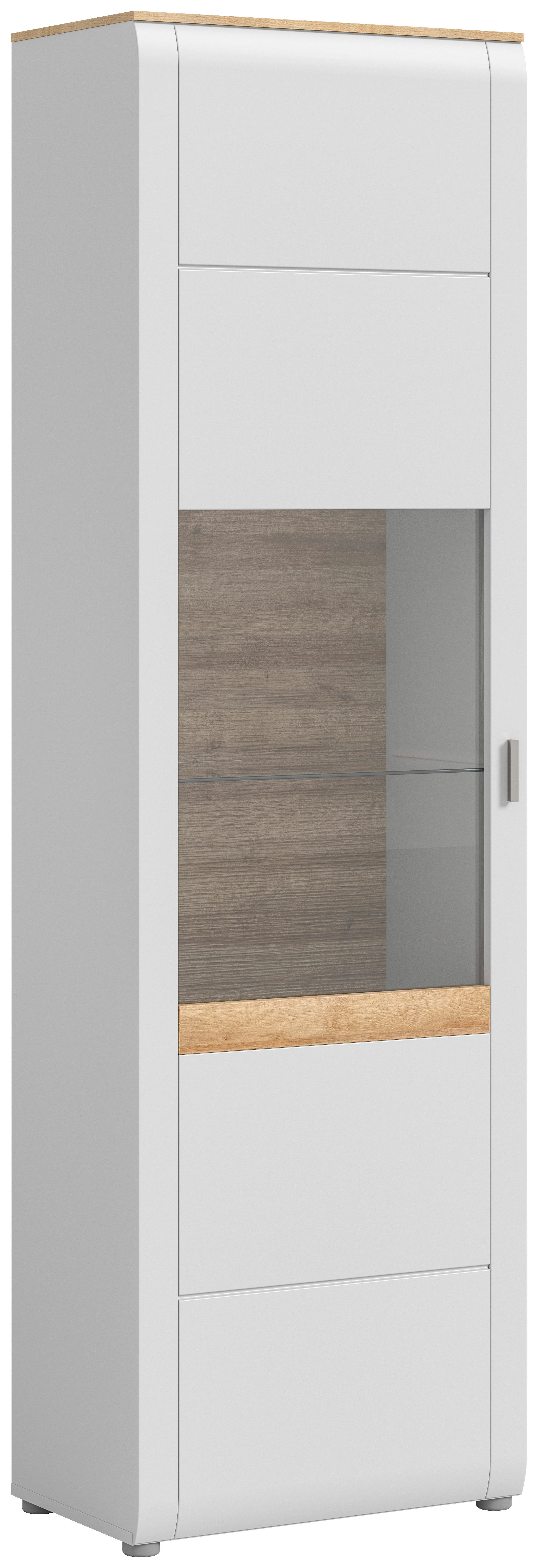 Vitrine ASHTON Ashgrey matt Nachbildung Rivera Eiche Nachbildung B/H/T: ca. 61x202x37 cm ASHTON - Rivera Eiche/Ashgrey (61,00/202,00/37,00cm) - xonox.home