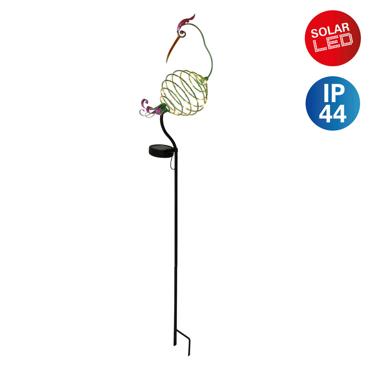 LED-Solarleuchte KRANICH NV4124701 multicolor Metall B/H/L: ca. 13x86x11 cm LED Solarleuchte KRANICH mit LED - multicolor (11,00/13,00/86,00cm) - Näve Leuchten