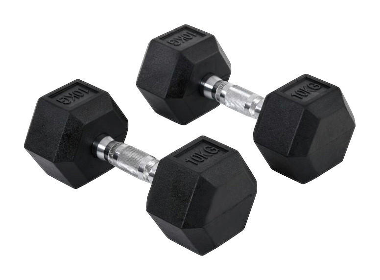 HOMCOM Kurzhantelset schwarz Gummi B/H/L: ca. 13,5x31x13,5 cm Kurzhantel_2er_Set - schwarz/silber (13,50/13,50/31,00cm) - HOMCOM