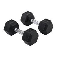 HOMCOM Kurzhantelset schwarz Gummi B/H/L: ca. 13,5x31x13,5 cm Kurzhantel_2er_Set - schwarz/silber (13,50/13,50/31,00cm) - HOMCOM