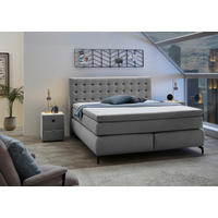 Boxspringbett  grau Flachgewebe Liegefläche B/L: ca. 180x200 cm Jessica_Max_Boxspringbett - schwarz/grau (194,00/122,00/216,00cm)